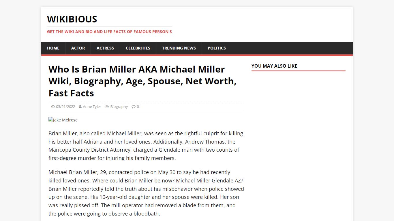 Who Is Brian Miller AKA Michael Miller Wiki, Biography, Age, Spouse ...