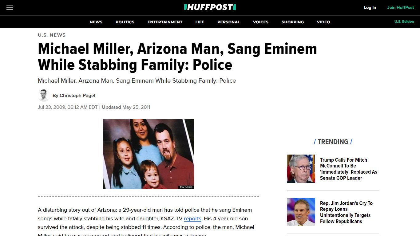 Michael Miller, Arizona Man, Sang Eminem While Stabbing ... - HuffPost